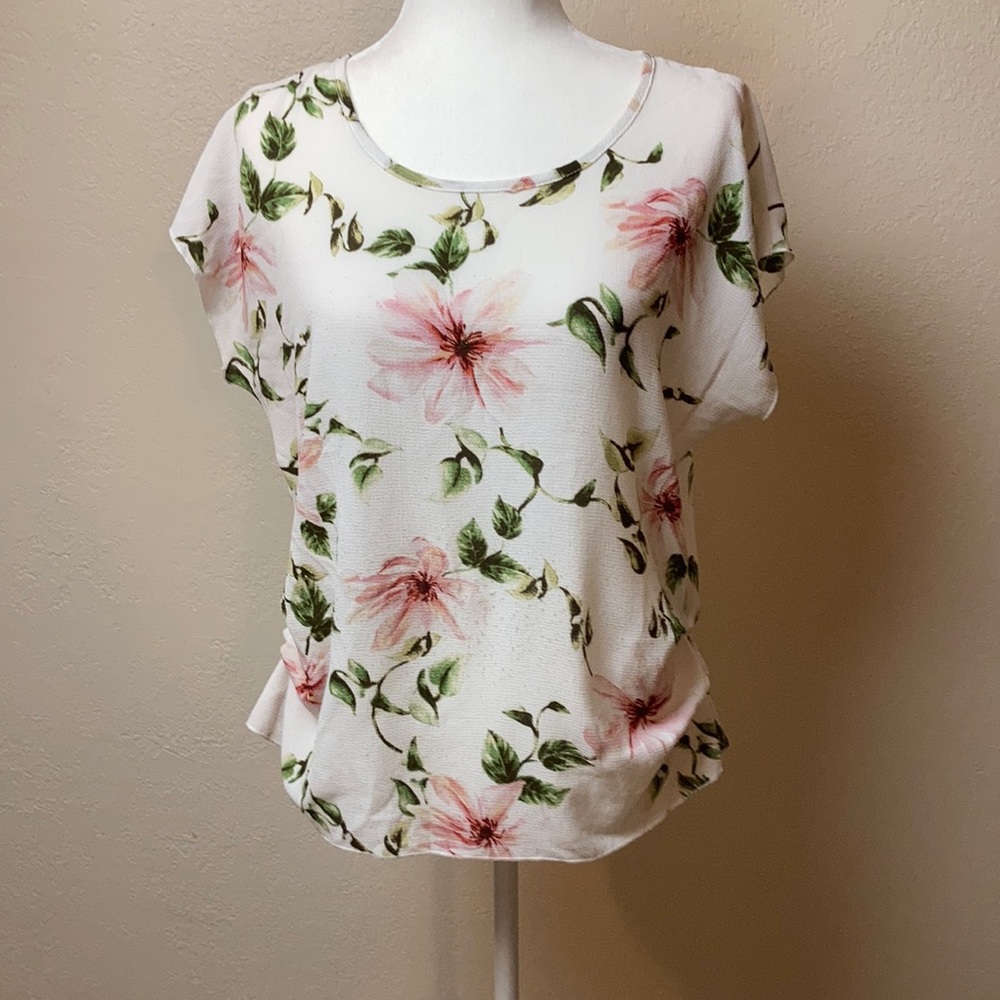 Vivance Women’s Top  Floral Print  Size Large